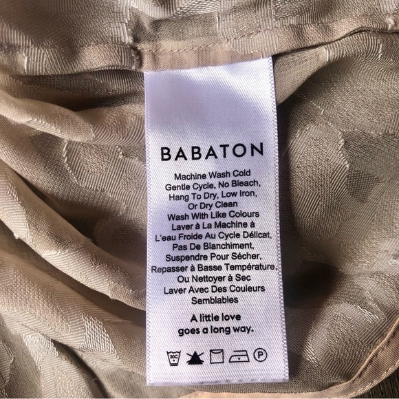 Aritzia Babaton T Shirt Size M Nude Metallic Burnout Sheer Cropped Contemporary - Picture 6 of 7